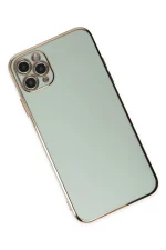 Newface iPhone 11 Pro Max Kılıf Volet Silikon - Açık Yeşil - Görsel 3