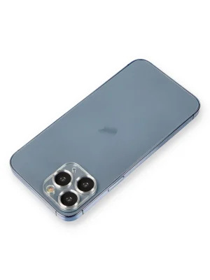 Newface iPhone 11 Pro Max Metal Kamera Lens Koruma Cam - Gümüş