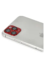Newface iPhone 11 Pro Max Pers Alüminyum Kamera Lens - Kırmızı - Görsel 3
