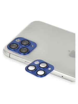 Newface iPhone 11 Pro Max Pers Alüminyum Kamera Lens - Lacivert