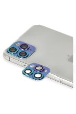 Newface iPhone 11 Pro Max Pers Alüminyum Kamera Lens - Rainbow