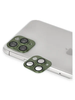 Newface iPhone 11 Pro Max Pers Alüminyum Kamera Lens - Yeşil