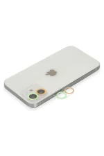 Newface iPhone 11 Renkli Kamera Lens Koruma Cam - Turuncu-Yeşil