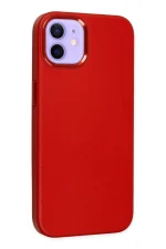 Newface iPhone 12 Kılıf Asya Deri Silikon - Kırmızı - Görsel 2