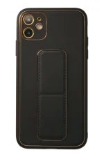 Newface iPhone 12 Kılıf Coco Deri Standlı Kapak - Siyah