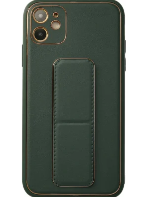 Newface iPhone 12 Kılıf Coco Deri Standlı Kapak - Yeşil