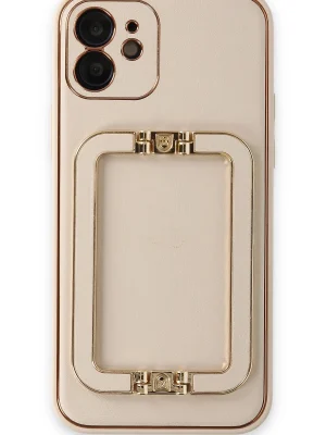 Newface iPhone 12 Kılıf Coco Elit Kapak - Gold