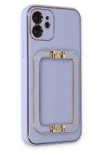 Newface iPhone 12 Kılıf Coco Elit Kapak - Lila - Görsel 2