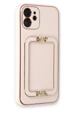 Newface iPhone 12 Kılıf Coco Elit Kapak - Pudra - Görsel 2