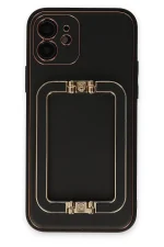 Newface iPhone 12 Kılıf Coco Elit Kapak - Siyah