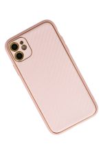 Newface iPhone 12 Kılıf Coco Karbon Silikon - Pembe - Görsel 2