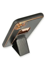 Newface iPhone 12 Kılıf Coco Karbon Standlı Kapak - Siyah - Görsel 4