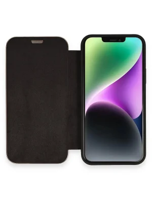 Newface iPhone 12 Kılıf Dolpin Kapaklı - Siyah