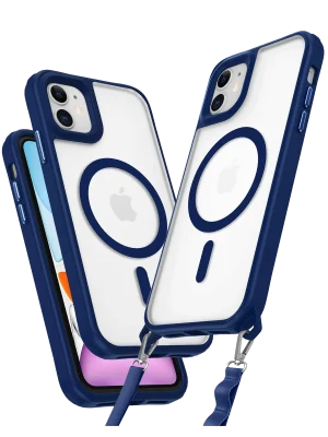 Newface iPhone 12 Kılıf Enka Magsafe Silikon Kılıf - Lacivert