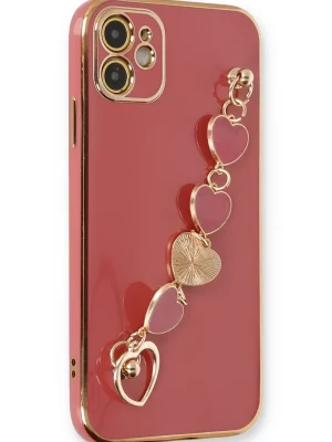 Newface iPhone 12 Kılıf Esila Silikon - Kırmızı