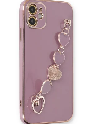 Newface iPhone 12 Kılıf Esila Silikon - Mor