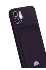 Newface iPhone 12 Kılıf Kelvin Kartvizitli Silikon - Derin Mor - Görsel 3
