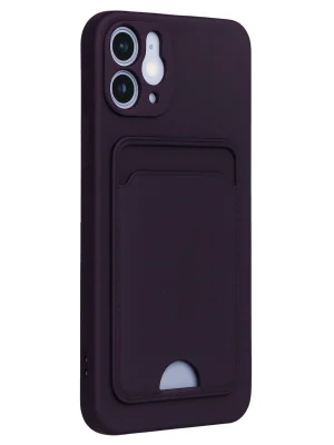 Newface iPhone 12 Kılıf Kelvin Kartvizitli Silikon - Derin Mor