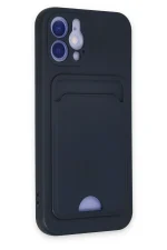 Newface iPhone 12 Kılıf Kelvin Kartvizitli Silikon - Lacivert - Görsel 2