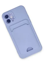 Newface iPhone 12 Kılıf Kelvin Kartvizitli Silikon - Lila - Görsel 3