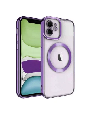 Newface iPhone 12 Kılıf Kross Magneticsafe Kapak - Mor