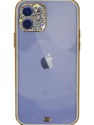 Newface iPhone 12 Kılıf Liva Taşlı Silikon - Beyaz