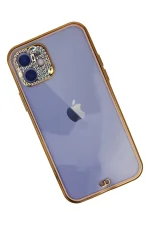 Newface iPhone 12 Kılıf Liva Taşlı Silikon - Pembe - Görsel 2