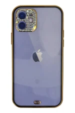 Newface iPhone 12 Kılıf Liva Taşlı Silikon - Siyah