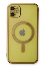 Newface iPhone 12 Kılıf Magneticsafe Lazer Silikon - Gold - Görsel 3