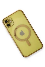 Newface iPhone 12 Kılıf Magneticsafe Lazer Silikon - Gold - Görsel 4