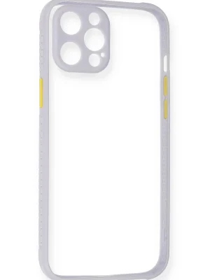 Newface iPhone 12 Kılıf Miami Şeffaf Silikon - Lila