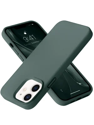 Newface iPhone 12 Kılıf Nano içi Kadife Silikon - Koyu Yeşil