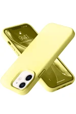 Newface iPhone 12 Kılıf Nano içi Kadife Silikon- Sarı