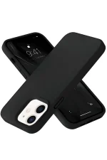 Newface iPhone 12 Kılıf Nano içi Kadife Silikon- Siyah