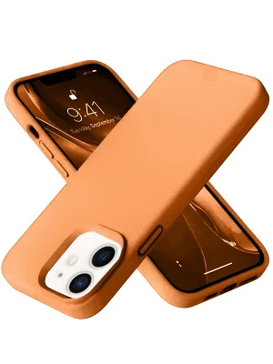 Newface iPhone 12 Kılıf Nano içi Kadife Silikon - Turuncu