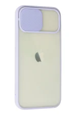 Newface iPhone 12 Kılıf Palm Buzlu Kamera Sürgülü Silikon - Lila - Görsel 3