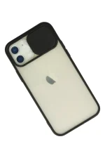 Newface iPhone 12 Kılıf Palm Buzlu Kamera Sürgülü Silikon - Siyah - Görsel 3