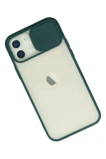 Newface iPhone 12 Kılıf Palm Buzlu Kamera Sürgülü Silikon - Yeşil - Görsel 3