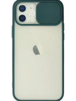 Newface iPhone 12 Kılıf Palm Buzlu Kamera Sürgülü Silikon - Yeşil