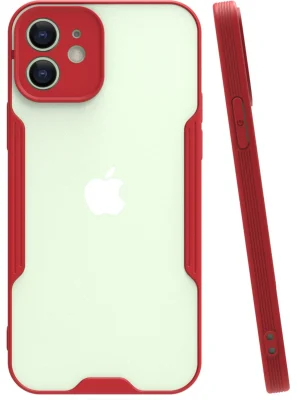 Newface iPhone 12 Kılıf Platin Silikon - Kırmızı