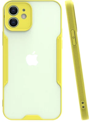 Newface iPhone 12 Kılıf Platin Silikon - Sarı