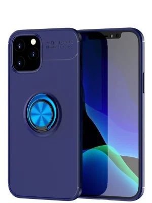 Newface iPhone 12 Kılıf Range Yüzüklü Silikon - Mavi