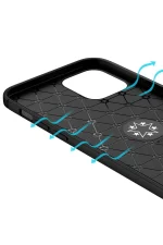 Newface iPhone 12 Kılıf Range Yüzüklü Silikon - Siyah-Kırmızı - Görsel 7