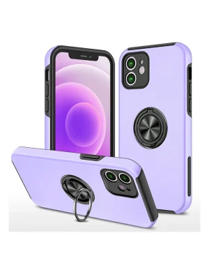 Newface iPhone 12 Mini Kılıf Elit Yüzüklü Kapak - Mor