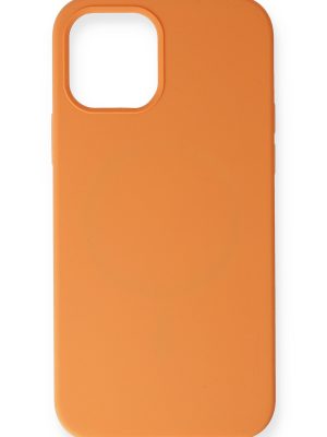 Newface iPhone 12 Mini Kılıf Magneticsafe Lansman Silikon Kapak - Koyu Turuncu