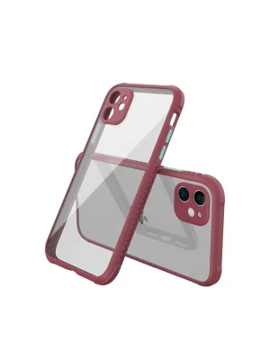 Newface iPhone 12 Mini Kılıf Miami Şeffaf Silikon - Fuşya