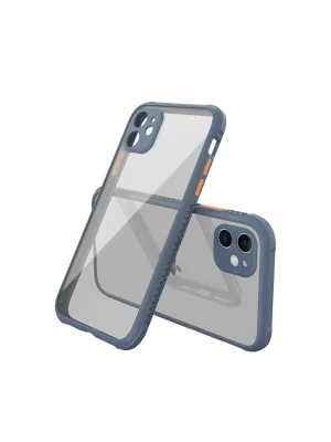 Newface iPhone 12 Mini Kılıf Miami Şeffaf Silikon - Gri