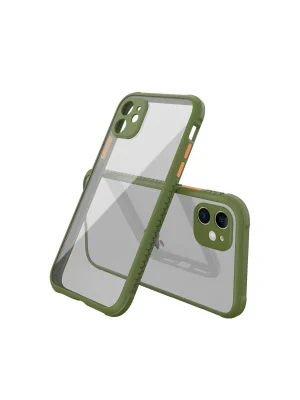 Newface iPhone 12 Mini Kılıf Miami Şeffaf Silikon - Koyu Yeşil