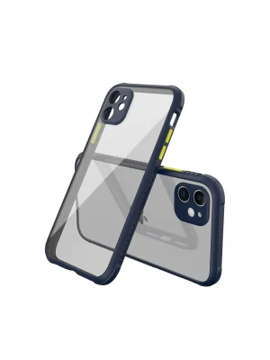 Newface iPhone 12 Mini Kılıf Miami Şeffaf Silikon - Lacivert