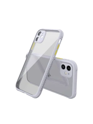 Newface iPhone 12 Mini Kılıf Miami Şeffaf Silikon - Lila